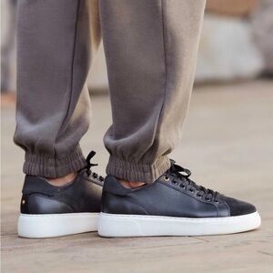 Unisex Samuel Hubbard Sunset Black Leather Sneakers. M9; W10.5